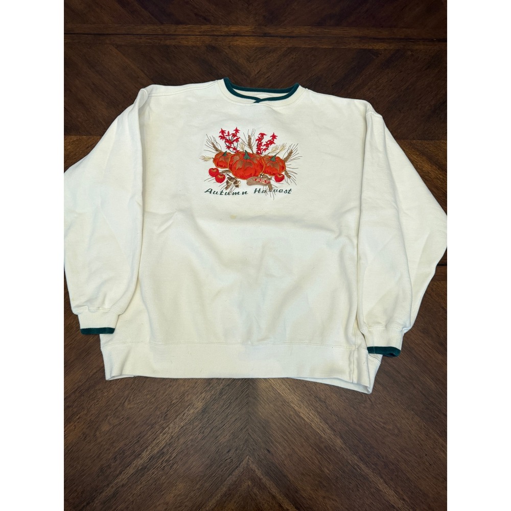 Vintage Great American Lakes & Timbers Autumn Harvest Pumpkin Sweatshirt XL